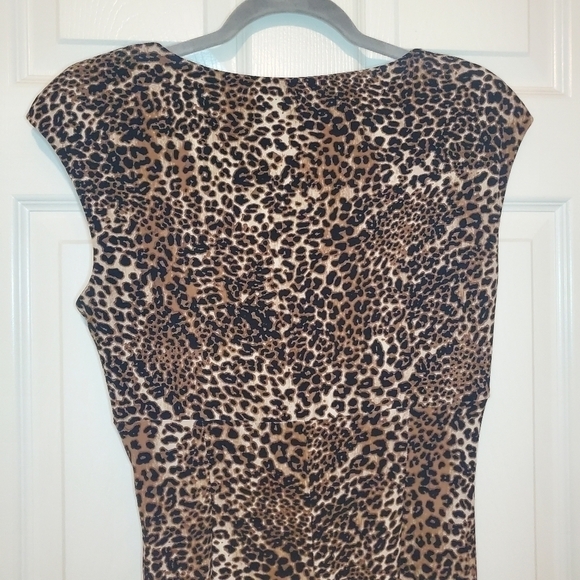 Lauren Ralph Lauren Animal Print Faux Wrap Dress Size 4 - Picture 6 of 10